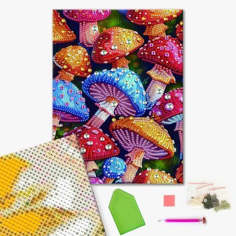 Діамантова мозаїка "Кольорові мухомори" BH015 25X25 BH015 фото